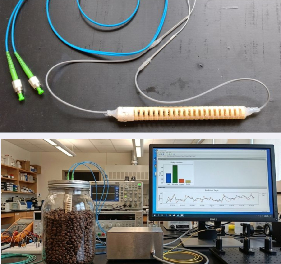 Teste em campo do sensor óptico para monitoramento de fermentação de café.